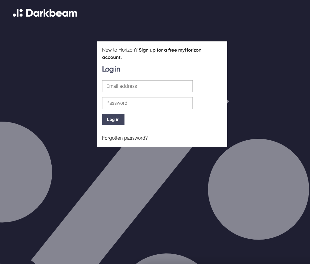 Horizon sign in page